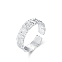 Sterling Silver Scrub Texture Open Ring