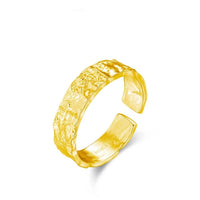 Sterling Silver Scrub Texture Open Ring