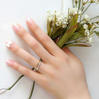 Three Crystal Hive Adjustable Stacker Ring, 925 Sterling Silver