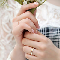 Three Crystal Hive Adjustable Stacker Ring, 925 Sterling Silver