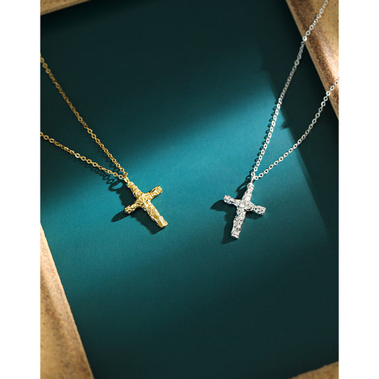 Sterling Silver Gold Cross Necklace