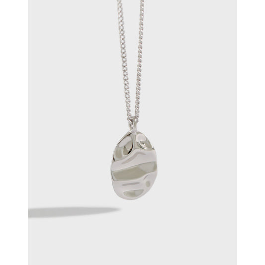 Sterling Silver Irregular Texture Necklace