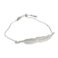 Sterling Silver Feather Charm Bracelet