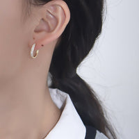 Gold Plated Sterling Silver Cubic Zirconia Hoop Earrings