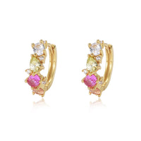 Cubic Zirconia Small Hoop Earrings in Sterling Silver