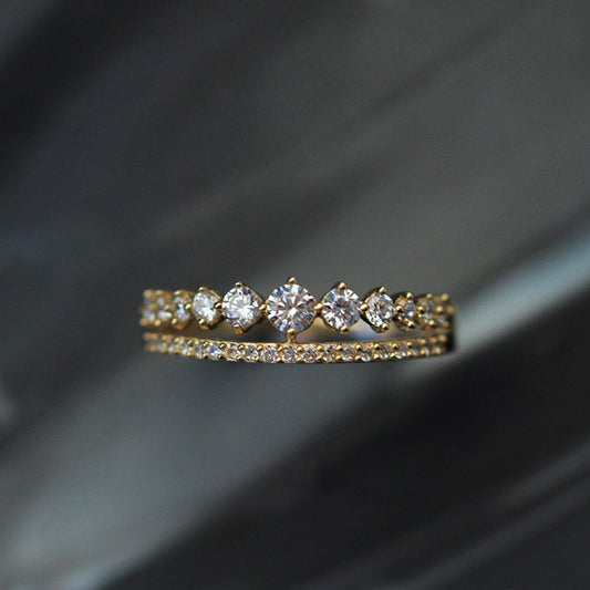Cubic Zirconia Crown Ring in Sterling Silver