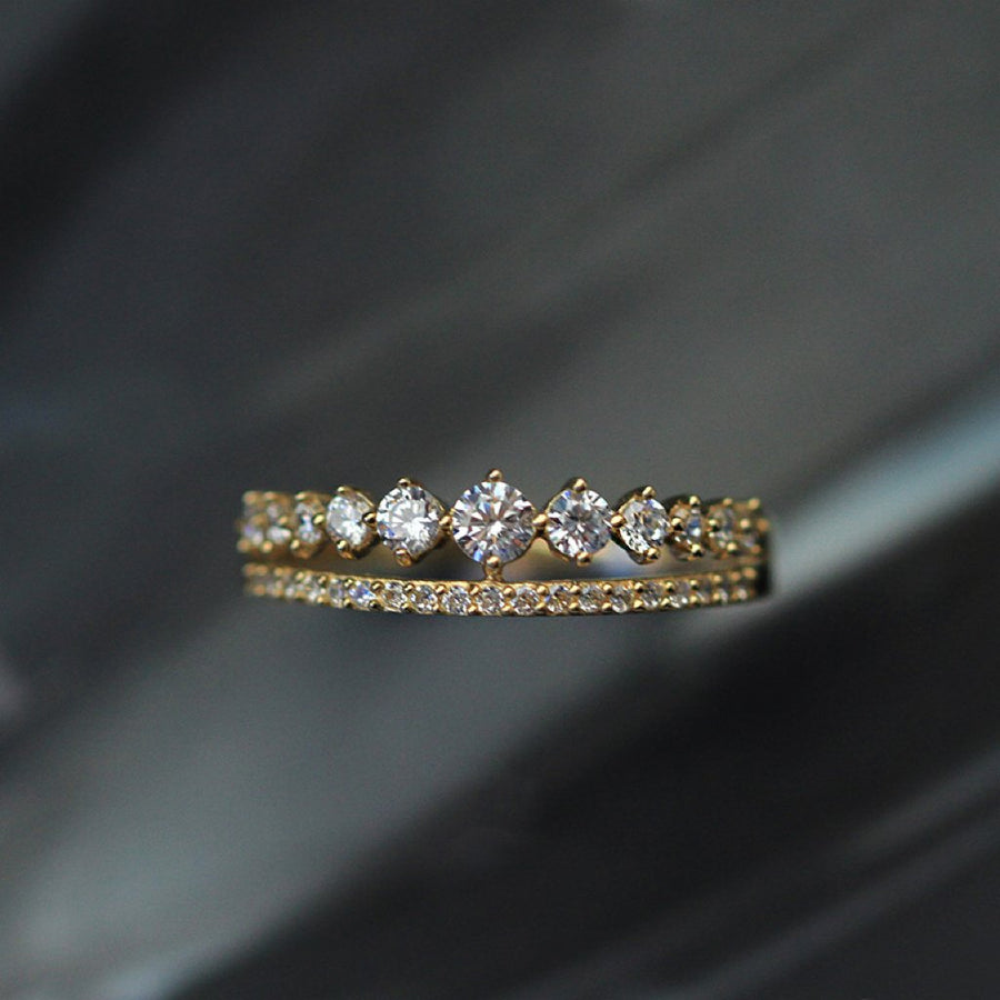Cubic Zirconia Crown Ring in Sterling Silver