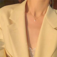 Baguette Crystal Sterling Silver Curb Chain Necklace