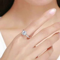 Elegant Eternal Six Angles Cubic Zirconia 925 Sterling Silver Ring