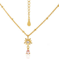 Five-Pointed Star Snowflake Waterdrop Crystal Necklace