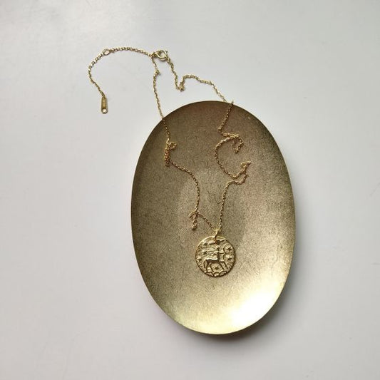 Sagittarius Constellation Round Tag Necklace 925 Sterling Silver 18K Gold Plated