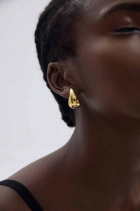 Middle Drop Water S999 Sterling Silver Stud Earrings