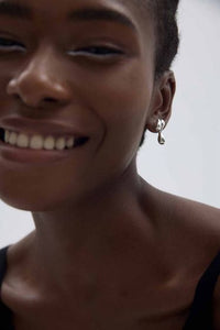 Electroformed Irregular Chunky Drop Earrings in S999 Sterling Silver