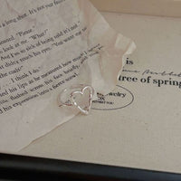 Irregular Hollow Heart Adjustable Ring in 925 Sterling Silver