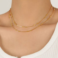 Octagonal Cylinder Double-Layer 925 Sterling Silver Necklace