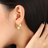Irregular Thread Shell Hoop Earrings, 925 Sterling Silver