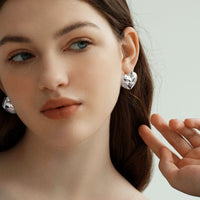 Electroformed Heart and Star Stud Earrings