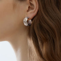 Sterling Silver Electroformed Chunky Geometric Hoops