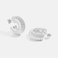 C Letter Spring Stud Earrings in 925 Sterling Silver