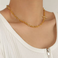 Hollow Wave Oval Pearl Necklace in 925 Sterling Silver