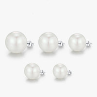 Sterling Silver Elegant Pearl Stud Earrings