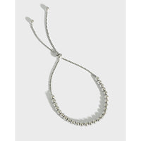Adjustable Sterling Silver Bead Bracelet