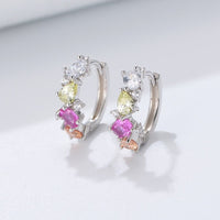 Cubic Zirconia Small Hoop Earrings in Sterling Silver