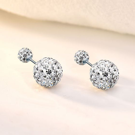 Micro-Set CZ Ball 925 Sterling Silver Stud Earrings