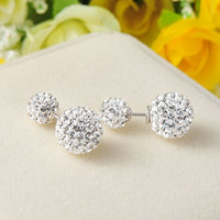 Micro-Set Crystal Ball 925 Sterling Silver Stud Earrings