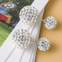 Micro-Set Crystal Ball 925 Sterling Silver Stud Earrings