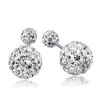 Micro-Set Crystal Ball 925 Sterling Silver Stud Earrings