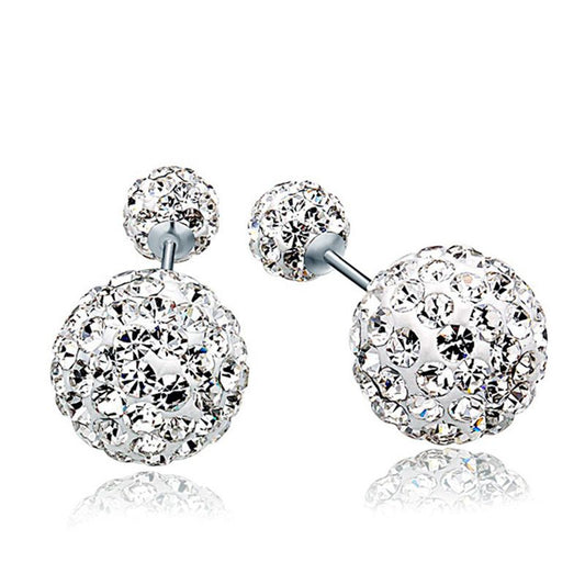 Micro-Set CZ Ball 925 Sterling Silver Stud Earrings