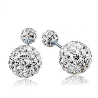 Micro-Set Crystal Ball 925 Sterling Silver Stud Earrings