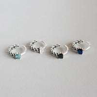 Vintage Square Crystal Hollow Chain Sterling Silver Adjustable Ring