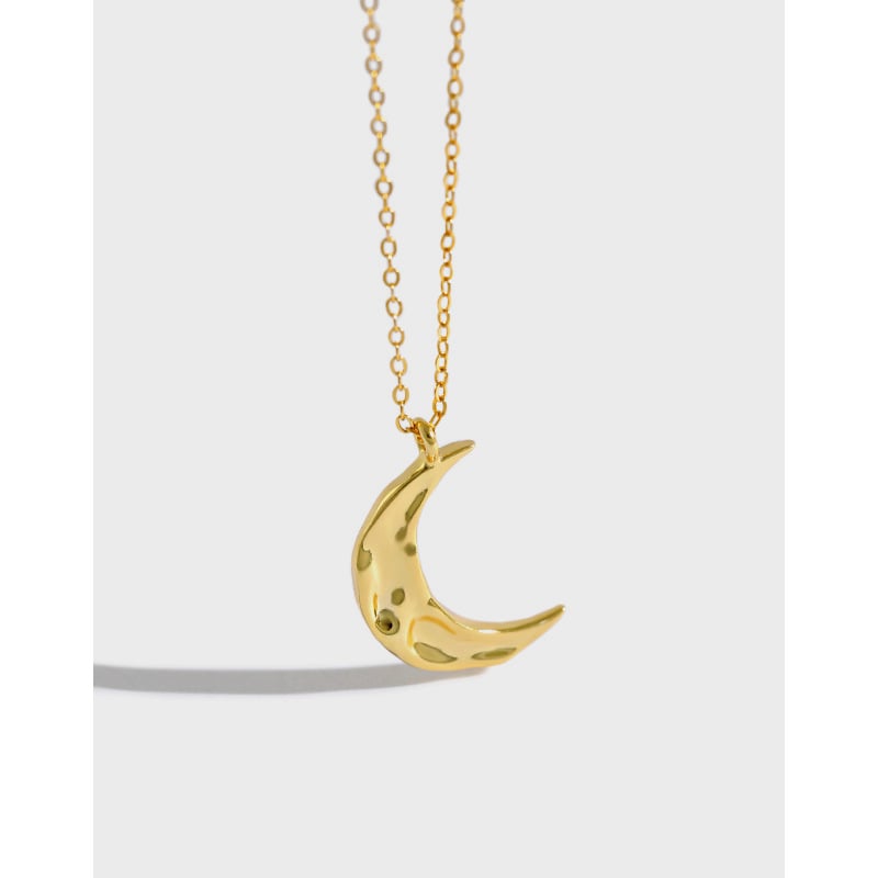 Sterling Silver Moon Pendant Necklace