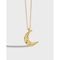 Sterling Silver Moon Pendant Necklace