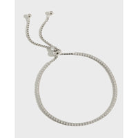 Rhodium Plated Cubic Zirconia Tennis Bracelet