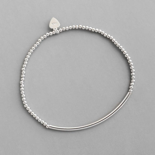 2mm Bead Tube 925 Sterling Silver Bracelet