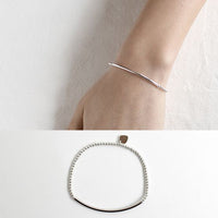 2mm Bead Tube 925 Sterling Silver Bracelet