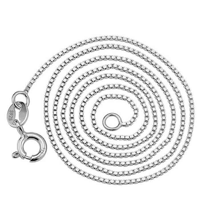 Clavicle Box Chain 925 Sterling Silver Necklace