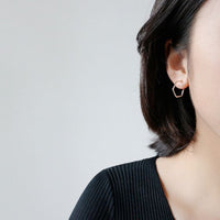 Hollow Hexagon 925 Sterling Silver Hoop Earrings