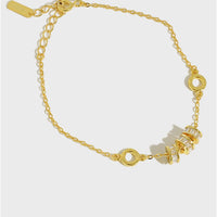 Gold Plated Beaded Rope Chain Bracelet