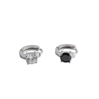 Casual Geometry Round Crystal 925 Sterling Silver Hoop Earrings