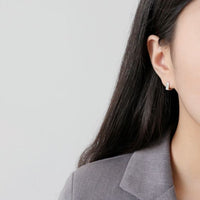 Classic Hollow Square 925 Sterling Silver Hoop Earrings