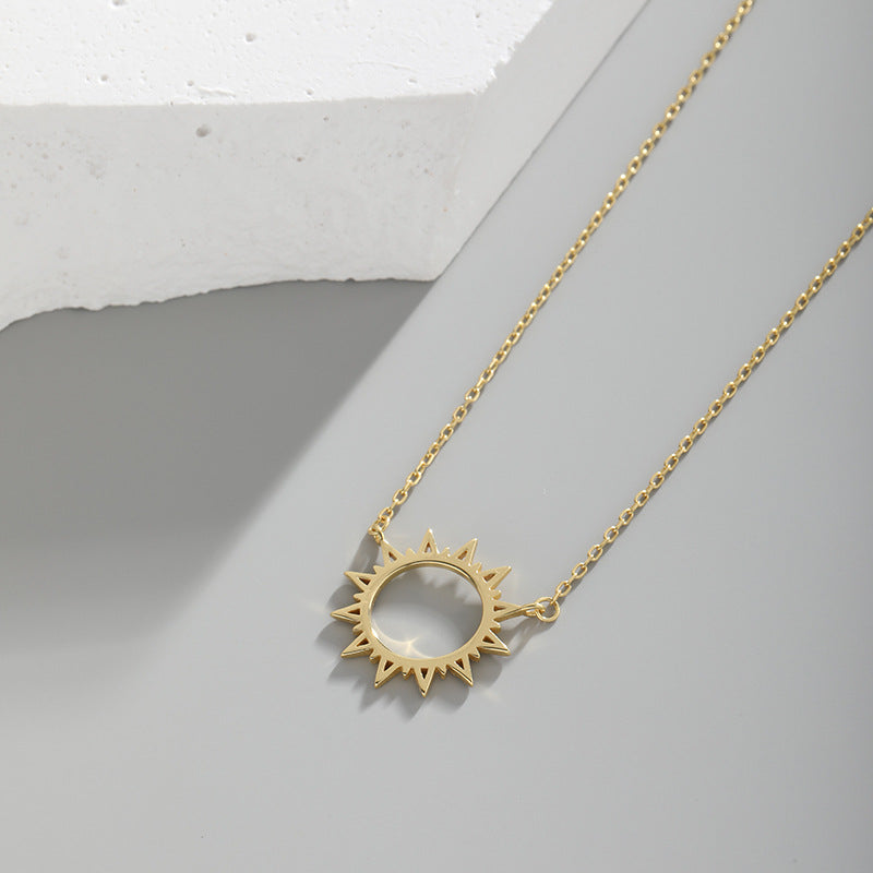 Gold Plated Sun Pendant Necklace