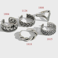 Vintage Twisted Flower V-Shape 925 Sterling Silver Adjustable Ring