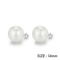 Sterling Silver Elegant Pearl Stud Earrings