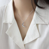 Sterling Silver Moon Pendant Necklace