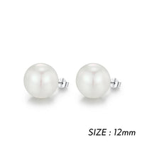 Sterling Silver Elegant Pearl Stud Earrings