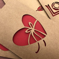 Kraft Paper Hollow Heart and Flower Mother's Day Card